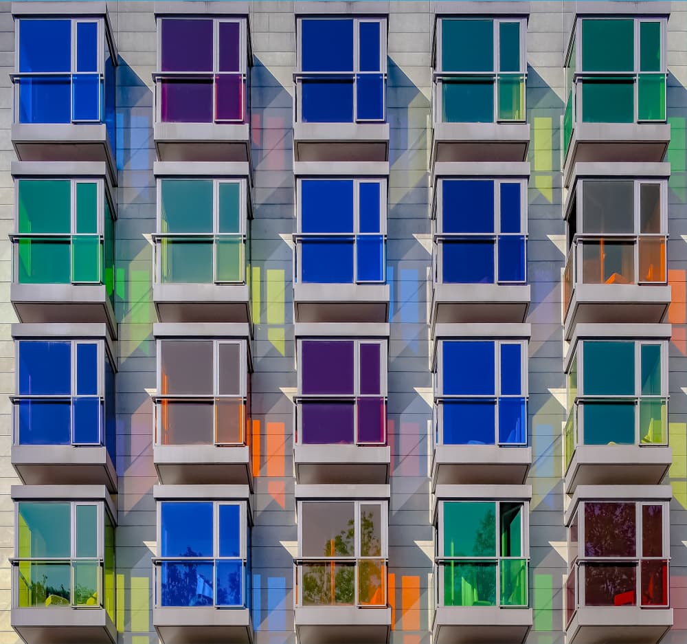 Colorful Balcony Shadows by Fran Ortega — canvas wall art