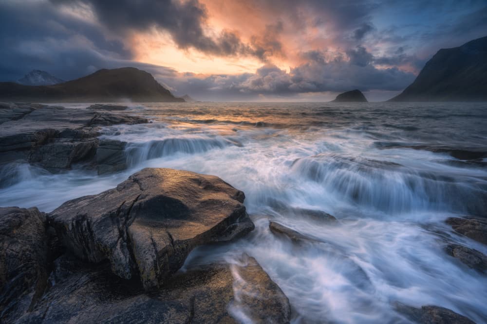 Dramatic Coastal Sunset by Adam Pachula — canvas wall art
