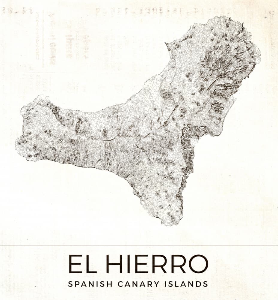 El Hierro Island Map by Nicholas — canvas wall art