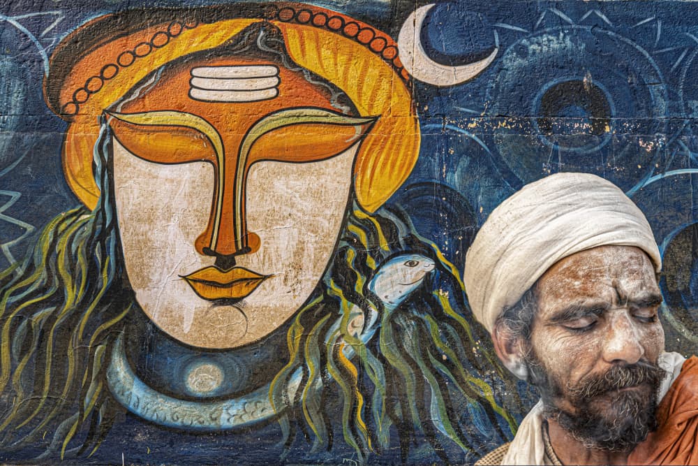 Meditating Sadhu Shiva by JAYATU CHANDRA DAS — canvas wall art
