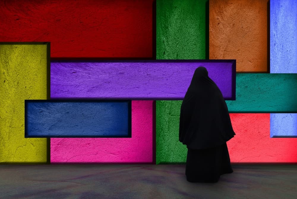 Colorful Contrast Woman by Nurten Öztürk — canvas wall art