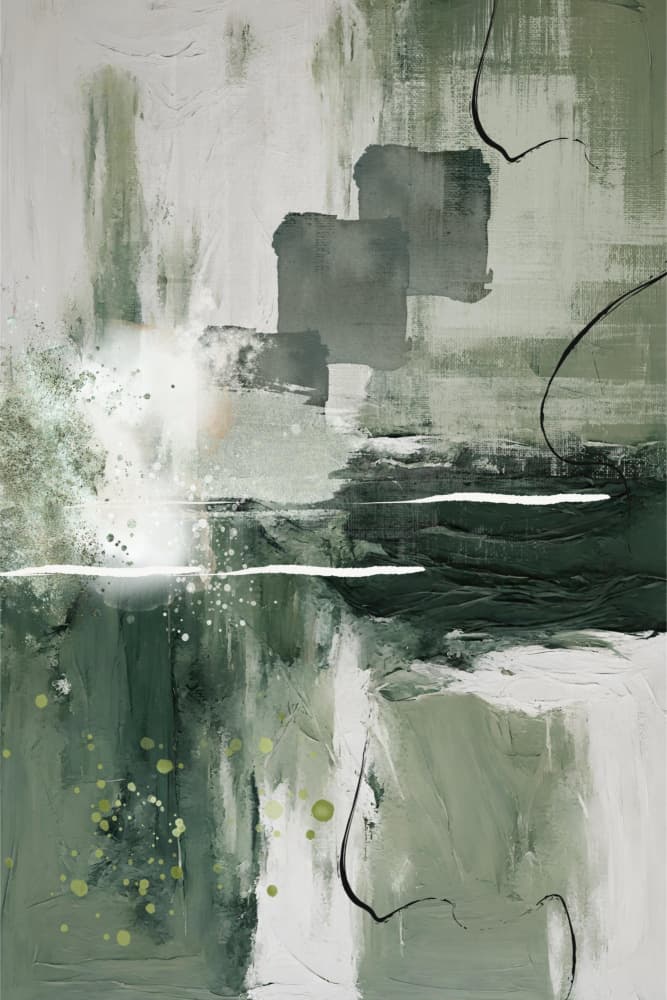 Serene Green Abstract by Sally Ann Moss — canvas wall art