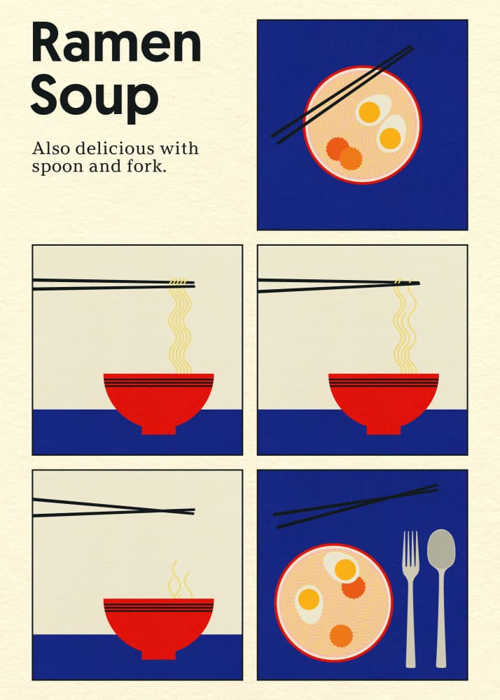Poster Ramen Soup by Rosi Feist — canvas wall art