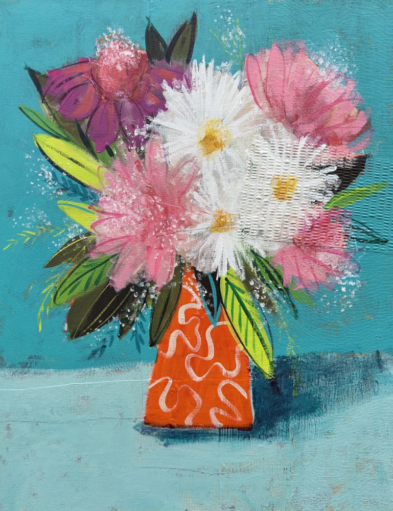 Vibrant Floral Bouquet by Shelley Hampe — canvas wall art