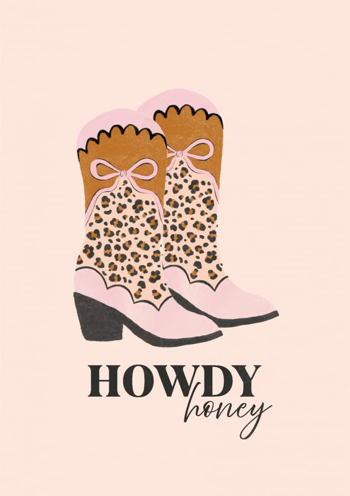 Howdy Honey Cowboy Boots by Aislinn Simmonds — canvas wall art