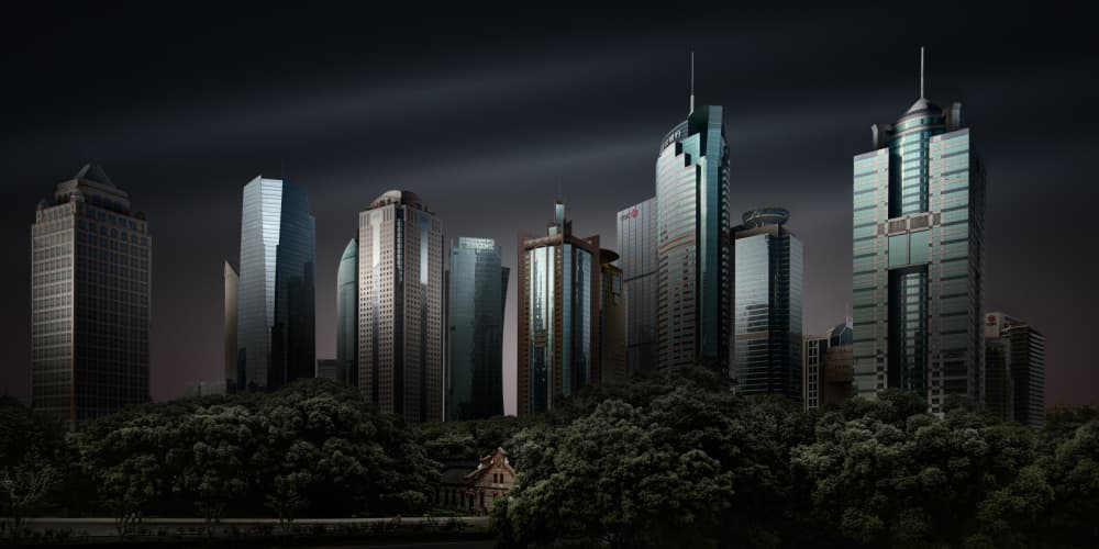 Modern City Jungle by Shuchuan Liu — canvas wall art