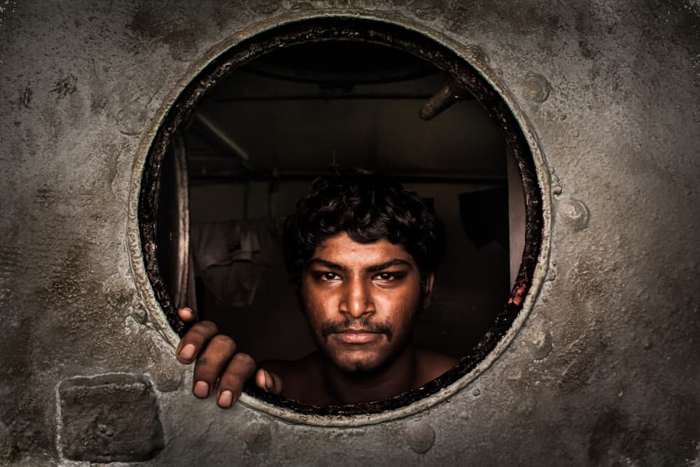 Man in Porthole by Avantgarde_Awards — canvas wall art