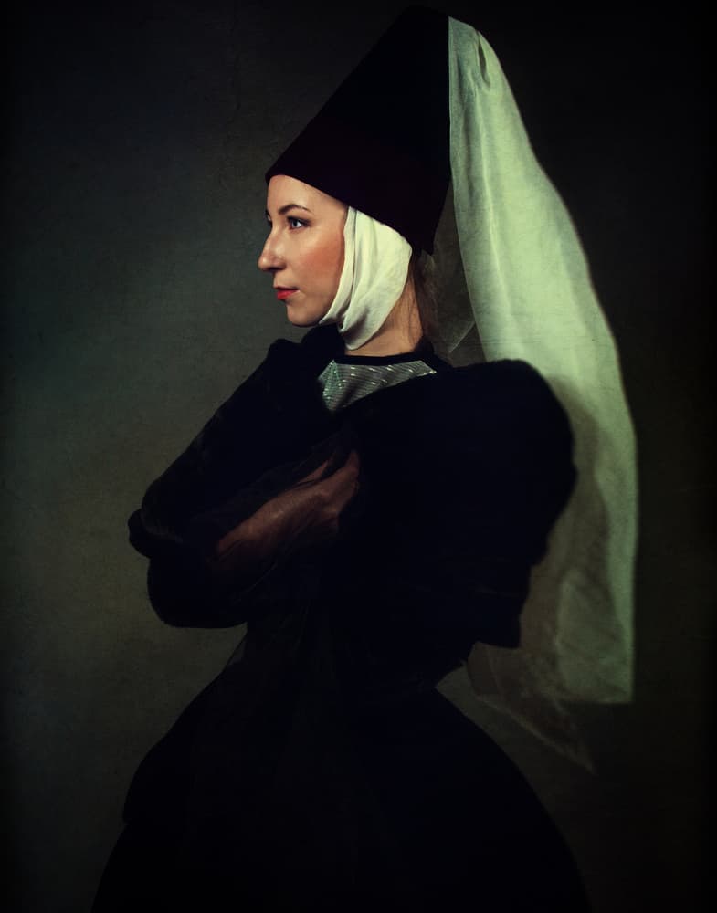 Medieval Woman Profile by Svetlana Melik-Nubarova — canvas wall art