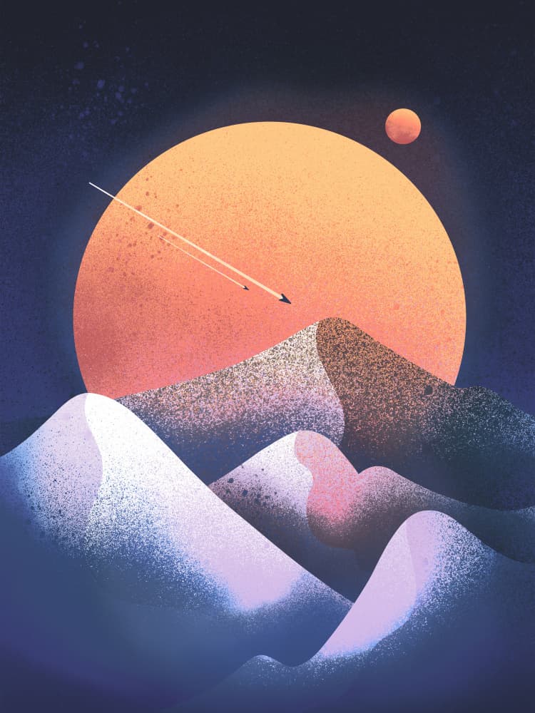 Distant Planet Journey by Stephen Wade — canvas wall art