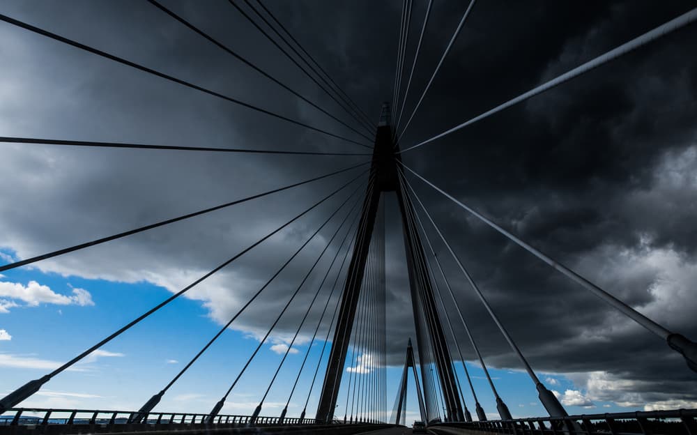 Dramatic Sky Bridge by Jorun Larsen — canvas wall art