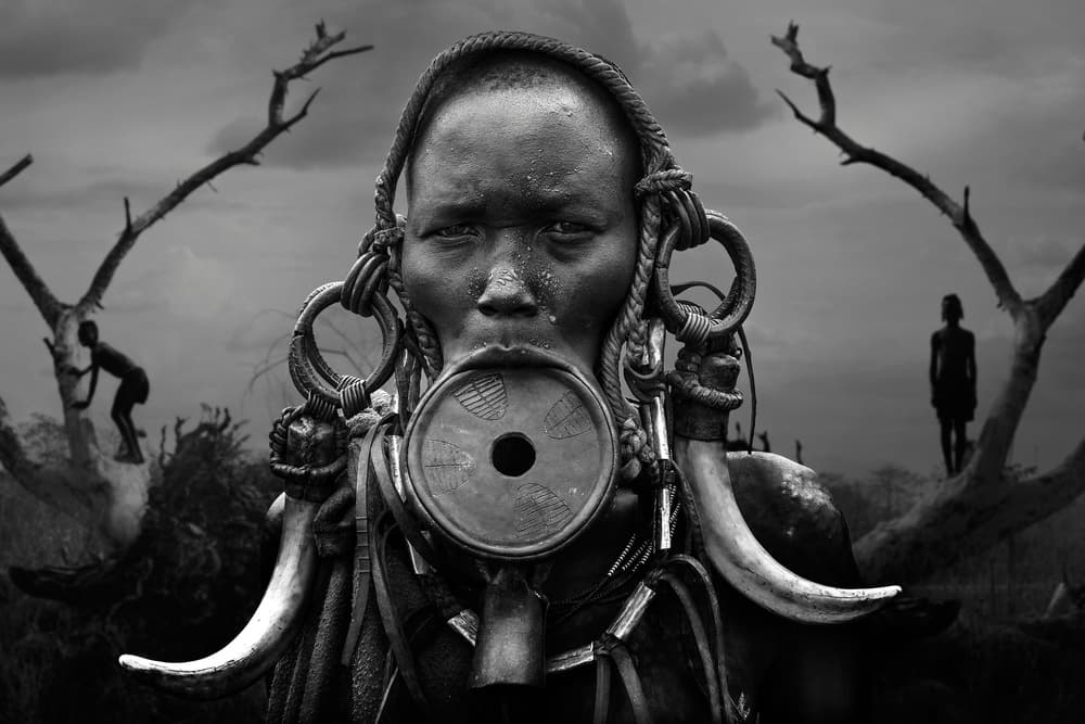 Woman With Lip Plate by Svetlin Yosifov — canvas wall art