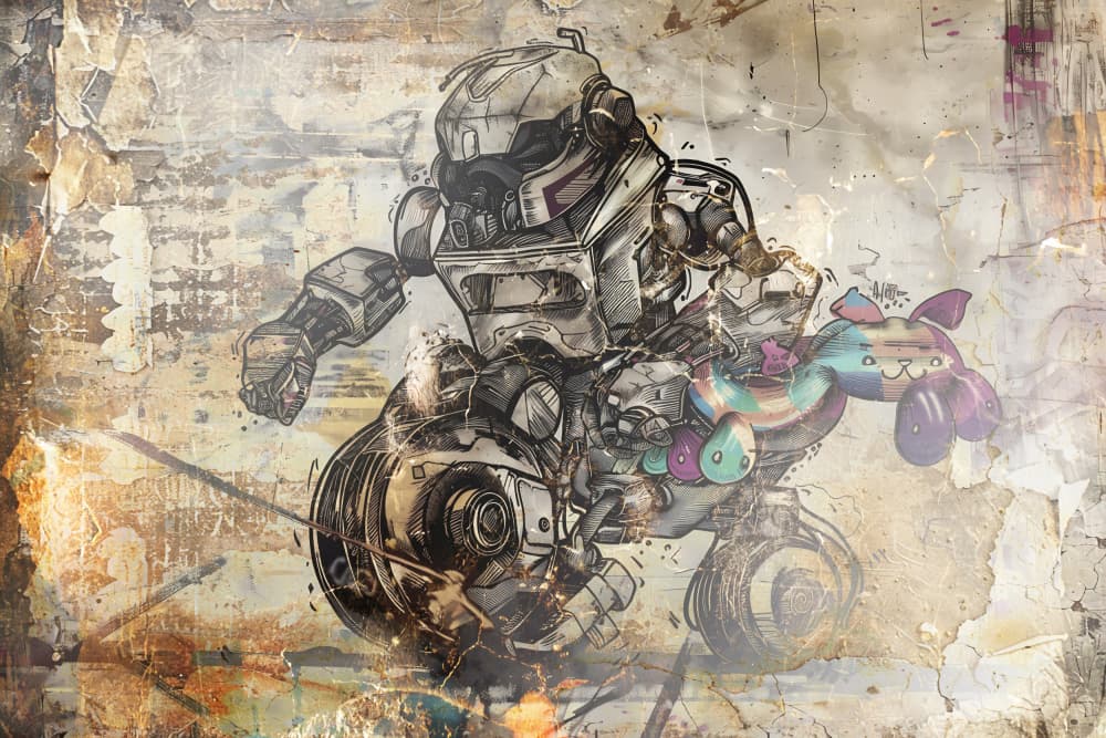 Urban Robot Fantasy Ride by Rafal Kulik — canvas wall art