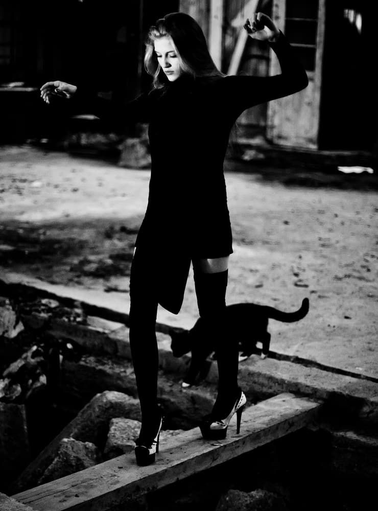 Dark Fashion Balance by Erkan Camlilar — canvas wall art