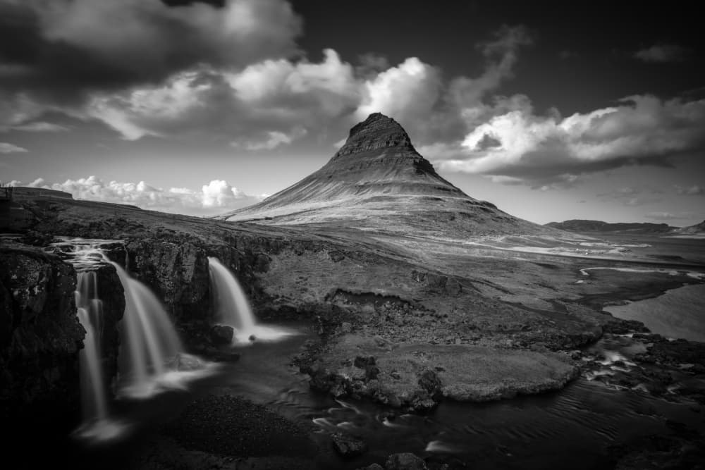Majestic Kirkjufell Waterfalls by Allan Li wp — canvas wall art