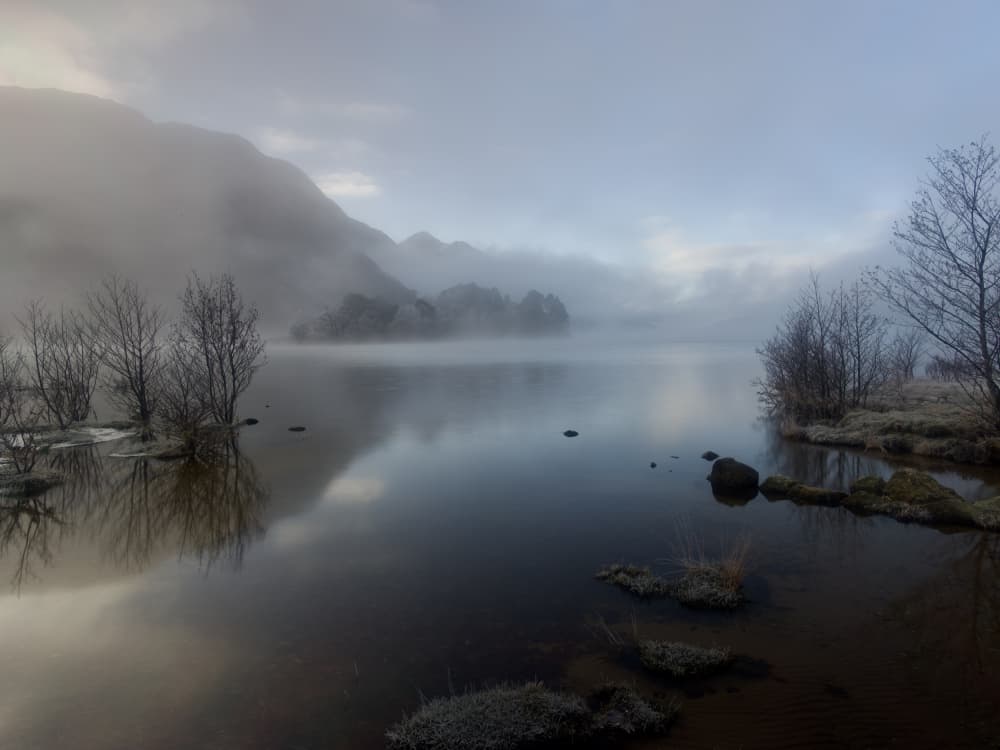 Misty Mountain Lake by Rob Darby — canvas wall art
