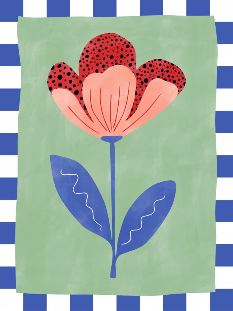 Playful Red Bloom by Elena Ristova — canvas wall art