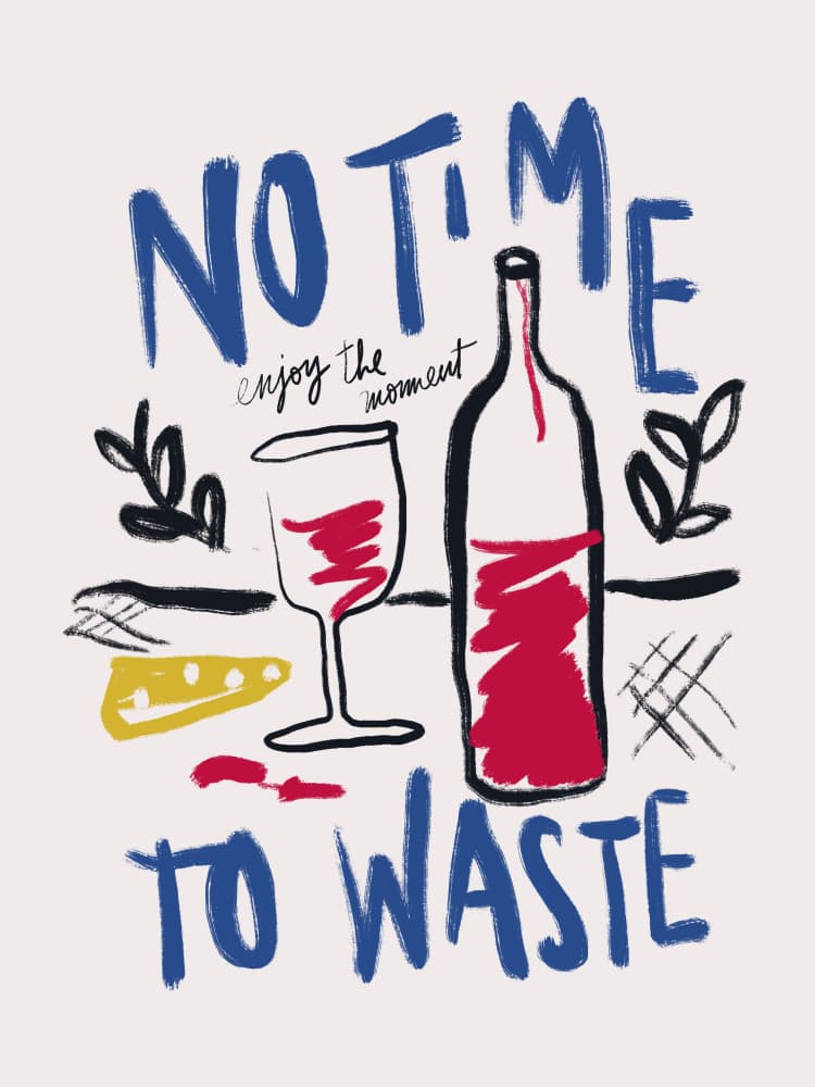 No Time To Waste Poster by Anis Illustration — canvas wall art