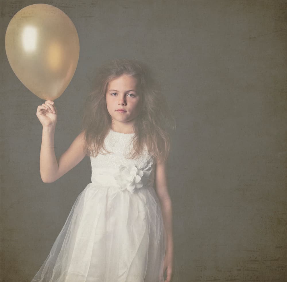 Girl with Gold Balloon by Bianca Dijck — canvas wall art