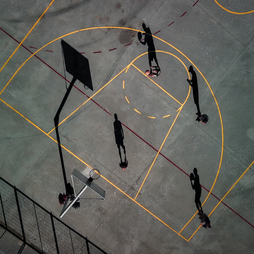 Basketball Court Shadows by Jesus Concepcion Alvarado — canvas wall art
