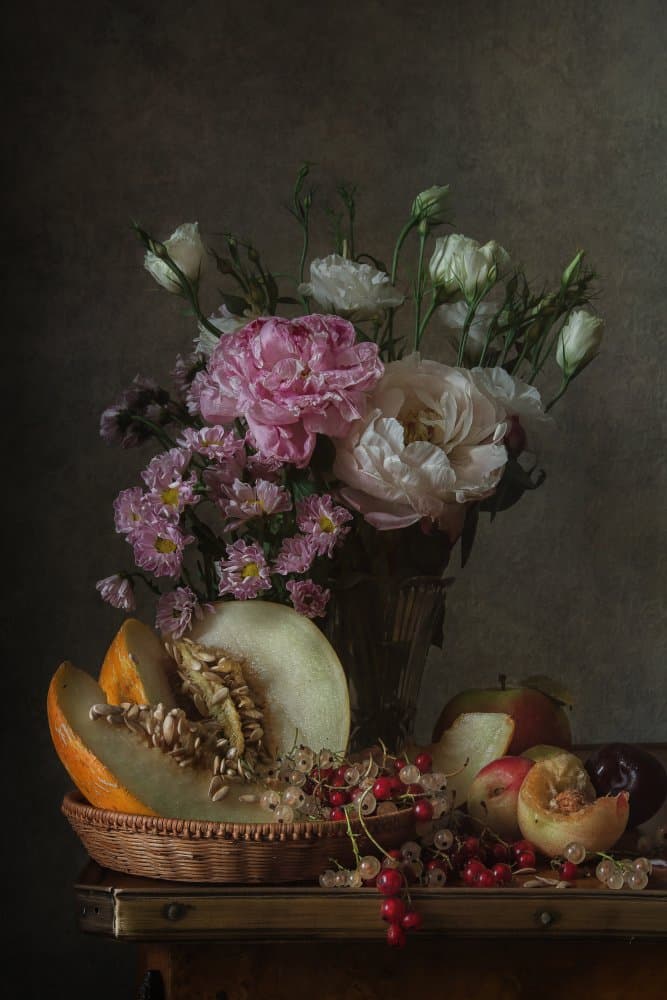 Classic Flowers And Fruit by Anna Petina — canvas wall art