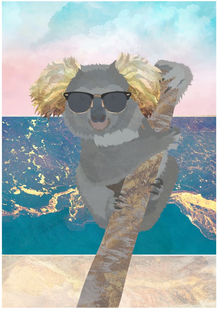 Cool Koala Beach Vibes by Sarah Manovski — canvas wall art