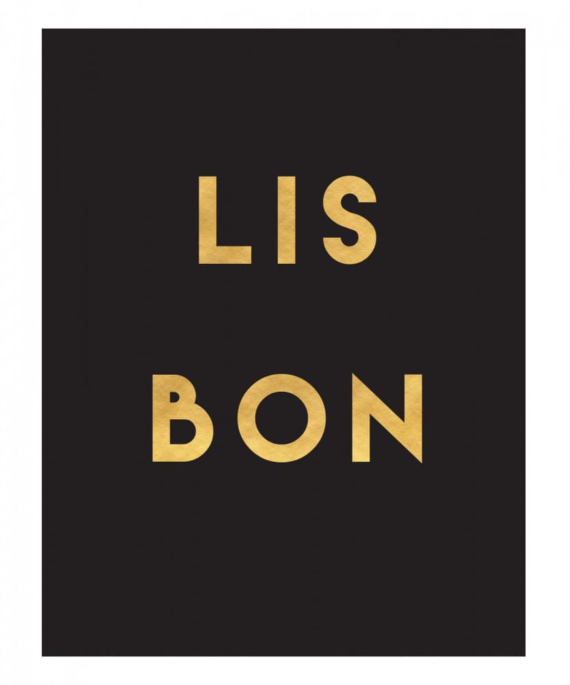 Lisbon Gold Typography by Emiliano Deificus — canvas wall art