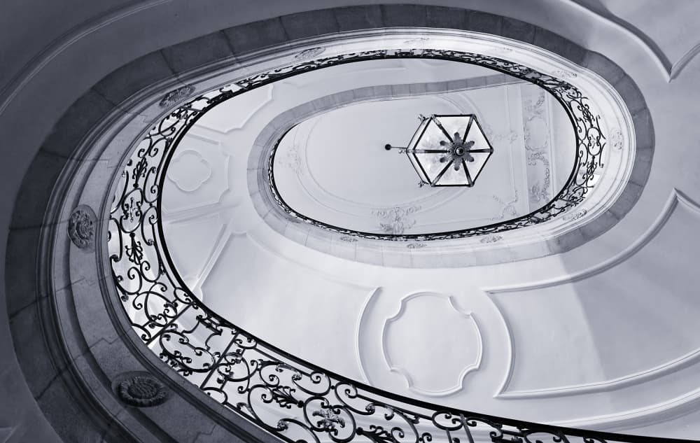 Elegant Spiral Staircase by Martin Fleckenstein — canvas wall art