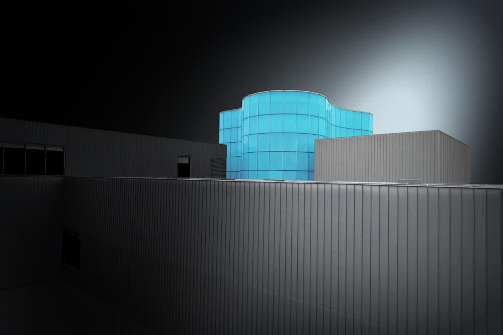 Glowing Blue Structure by Jorge Pimenta — canvas wall art