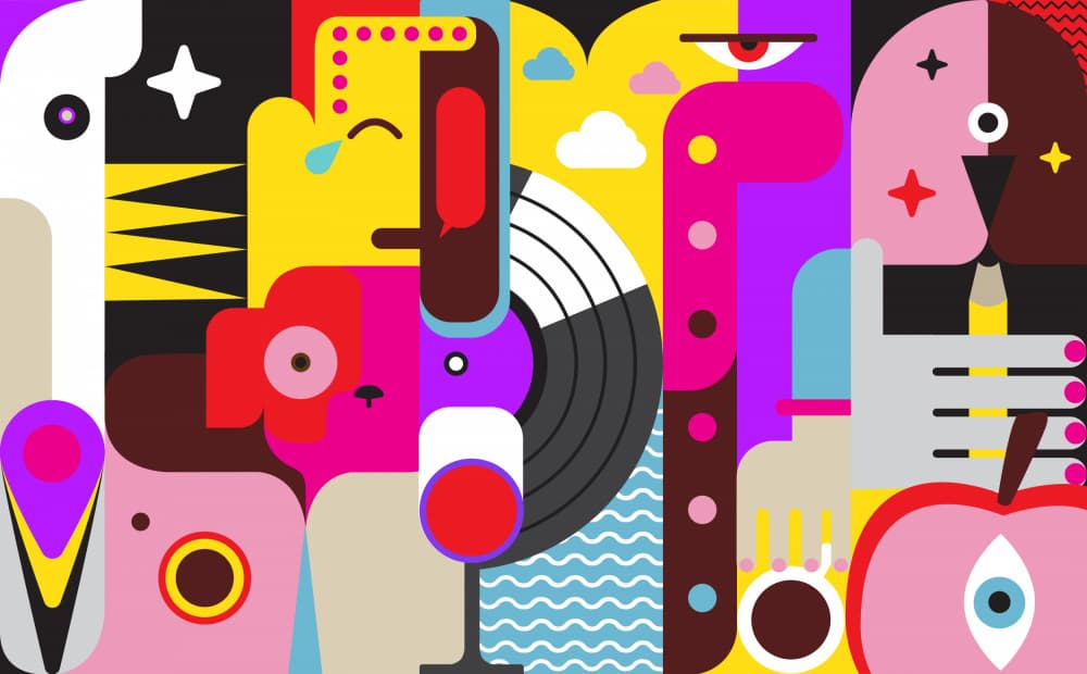 Vibrant Abstract Faces by Artem Pozdniakov — canvas wall art