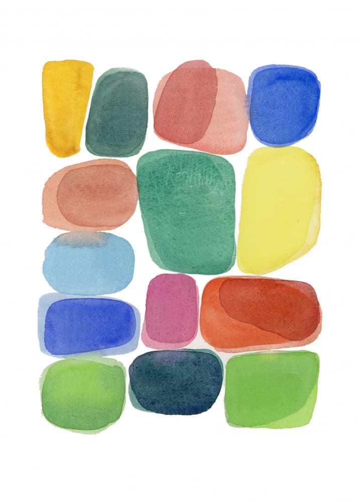 Colorful Organic Shapes by Louise van Terheijden — canvas wall art