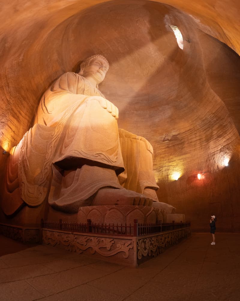 Majestic Cave Buddha by Simoon — canvas wall art