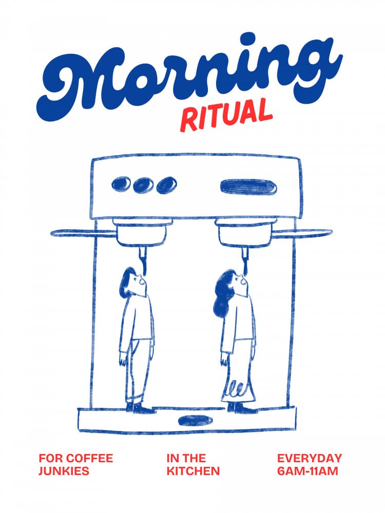 Morning Coffee Ritual by Ohkimiko — canvas wall art