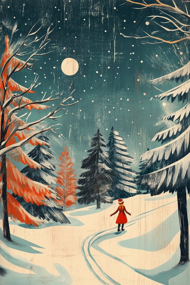 Moonlit Winter Path by Pictufy Studio IV — canvas wall art