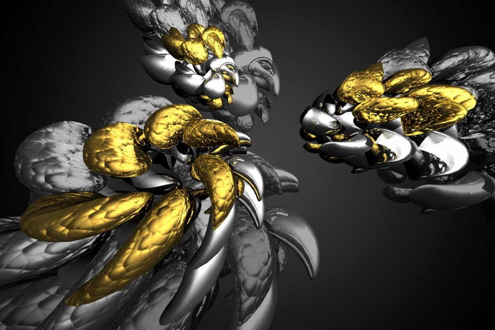 Golden Silver Forms by Rafal Kulik — canvas wall art