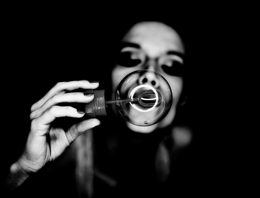 Glowing Bubble In Dark by Erkan Camlilar — canvas wall art