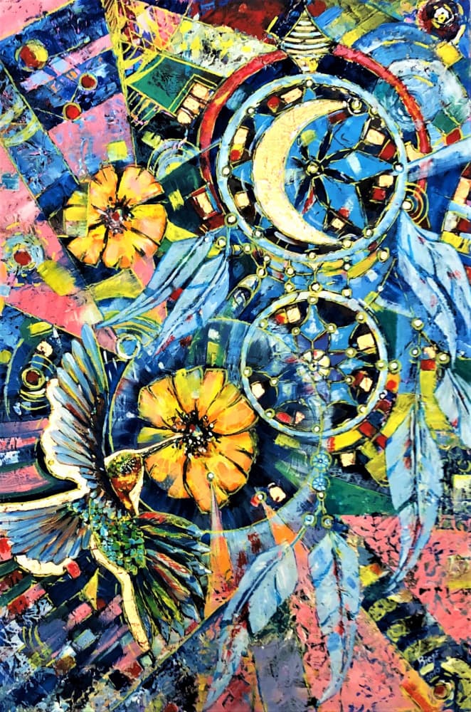 Bohemian Hummingbird Dreamcatchers by Anda Bieza — canvas wall art