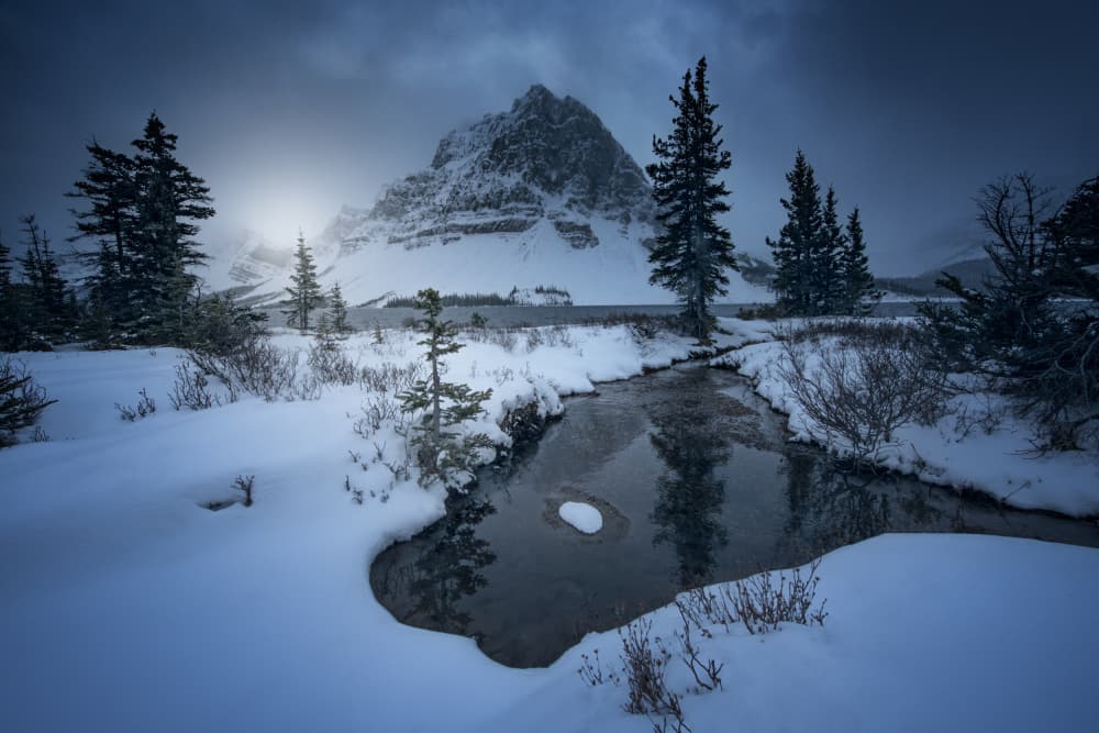 Mountain Winter Stream by David Martin Castan — canvas wall art