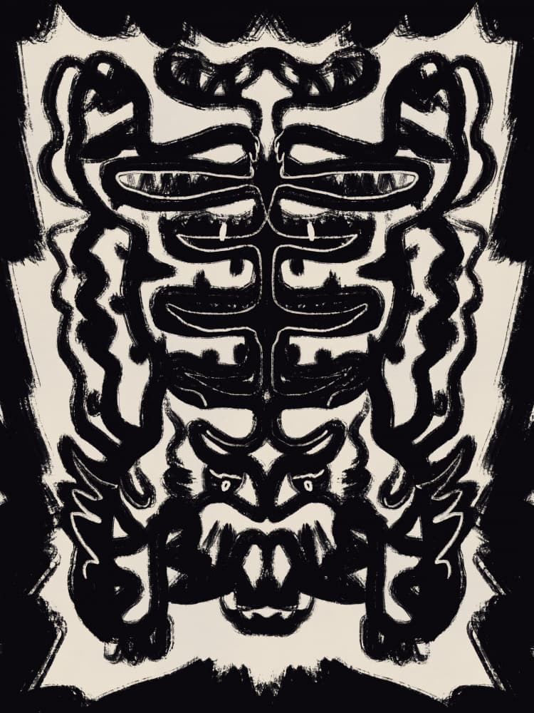Primal Abstract Creature by Little Dean — canvas wall art
