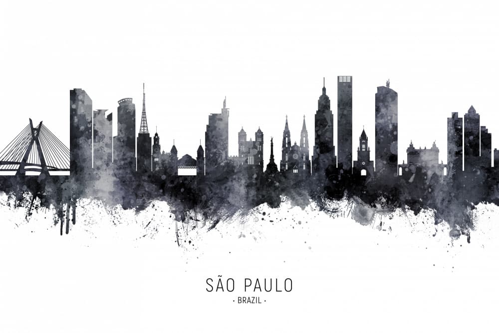 São Paulo Cityscape by Michael Tompsett — canvas wall art