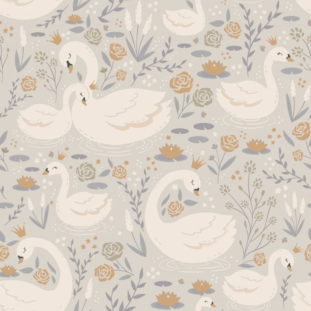 Royal Swan Lake by Weronika Gross — canvas wall art