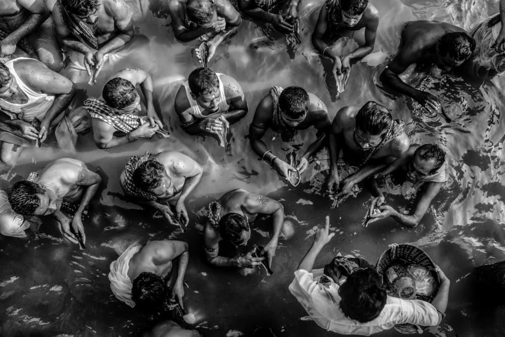 Sacred River Gathering by Debarshi Mukherjee — canvas wall art