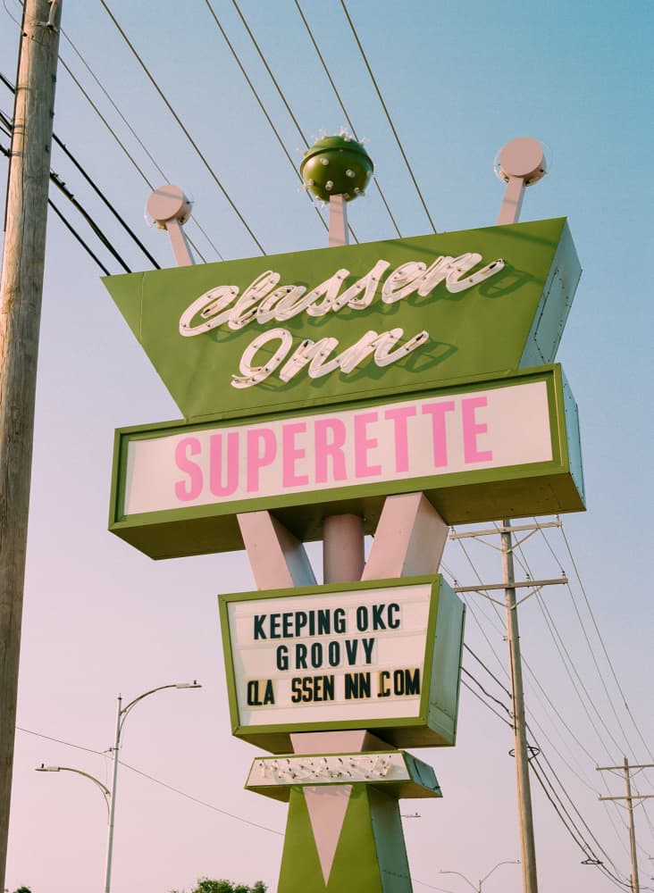 Groovy Roadside Motel Sign by Bethany Young — canvas wall art