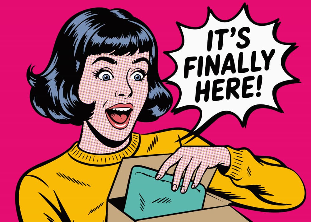 Excited Woman Unboxing