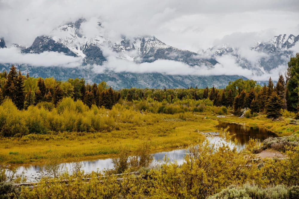 Autumn Mountain River Valley by Del Mundo Imagery — canvas wall art