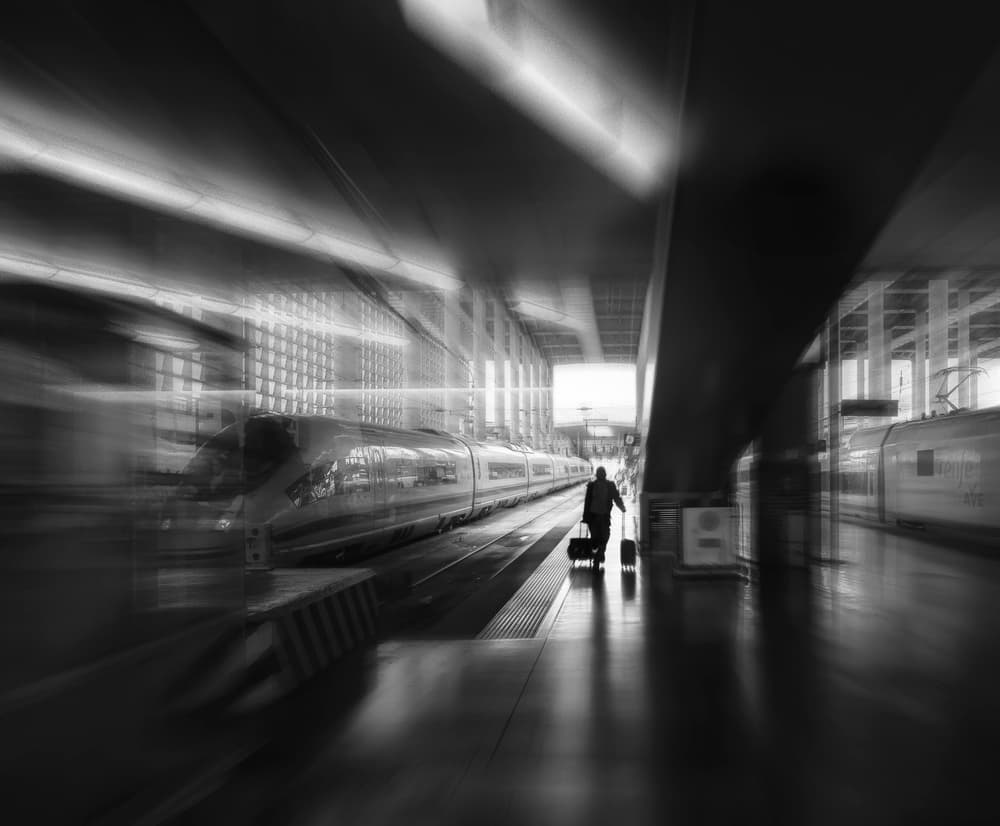 Dynamic Train Station by Leah Guo — canvas wall art