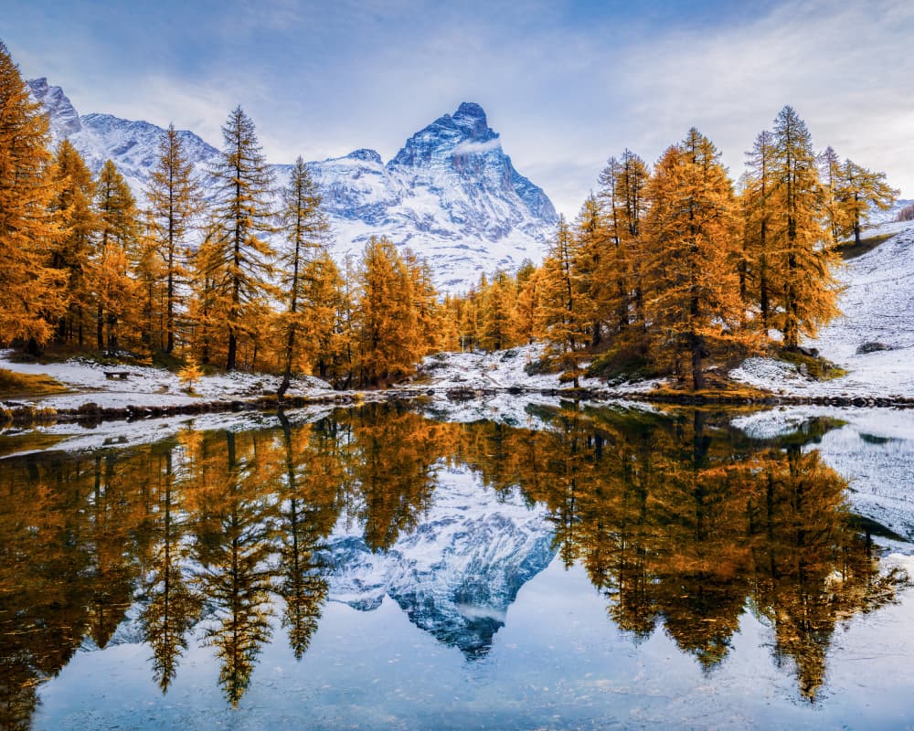 Autumn Alpine Lake Reflection by Chuan Chen APA — canvas wall art