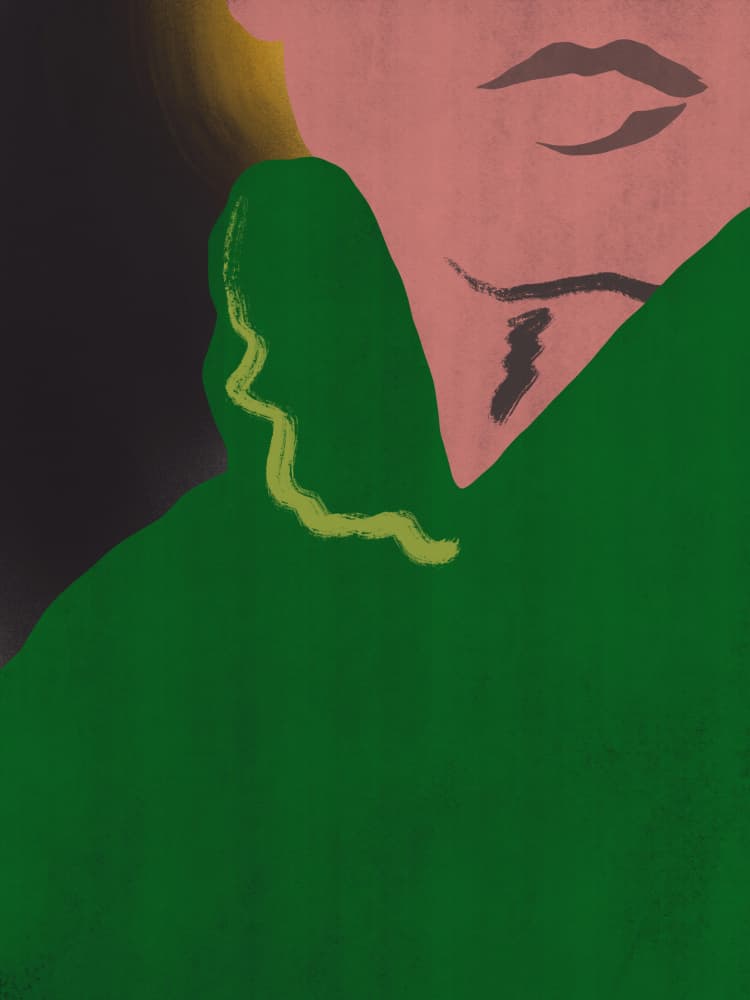 Serene Green Profile by Little Dean — canvas wall art