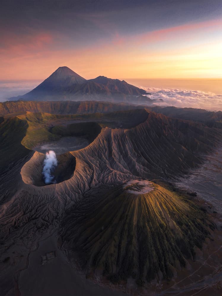 Smoking Crater Sunrise by MiracleGuo — canvas wall art