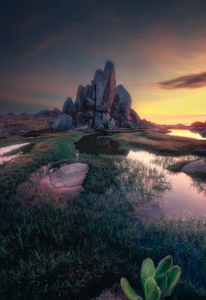 Sunset Rock Reflections by YANGYING — canvas wall art