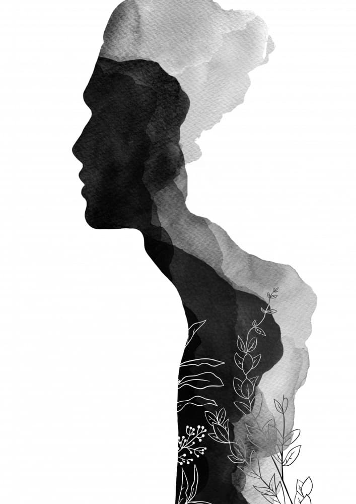 Botanical Human Silhouette by Orara Studio — canvas wall art
